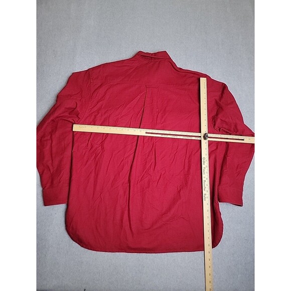 VTG Eddie Bauer Chamois Shirt Mens XL Red Flannel Cotton Heavy Outdoor 90s ISA - Picture 10 of 14
